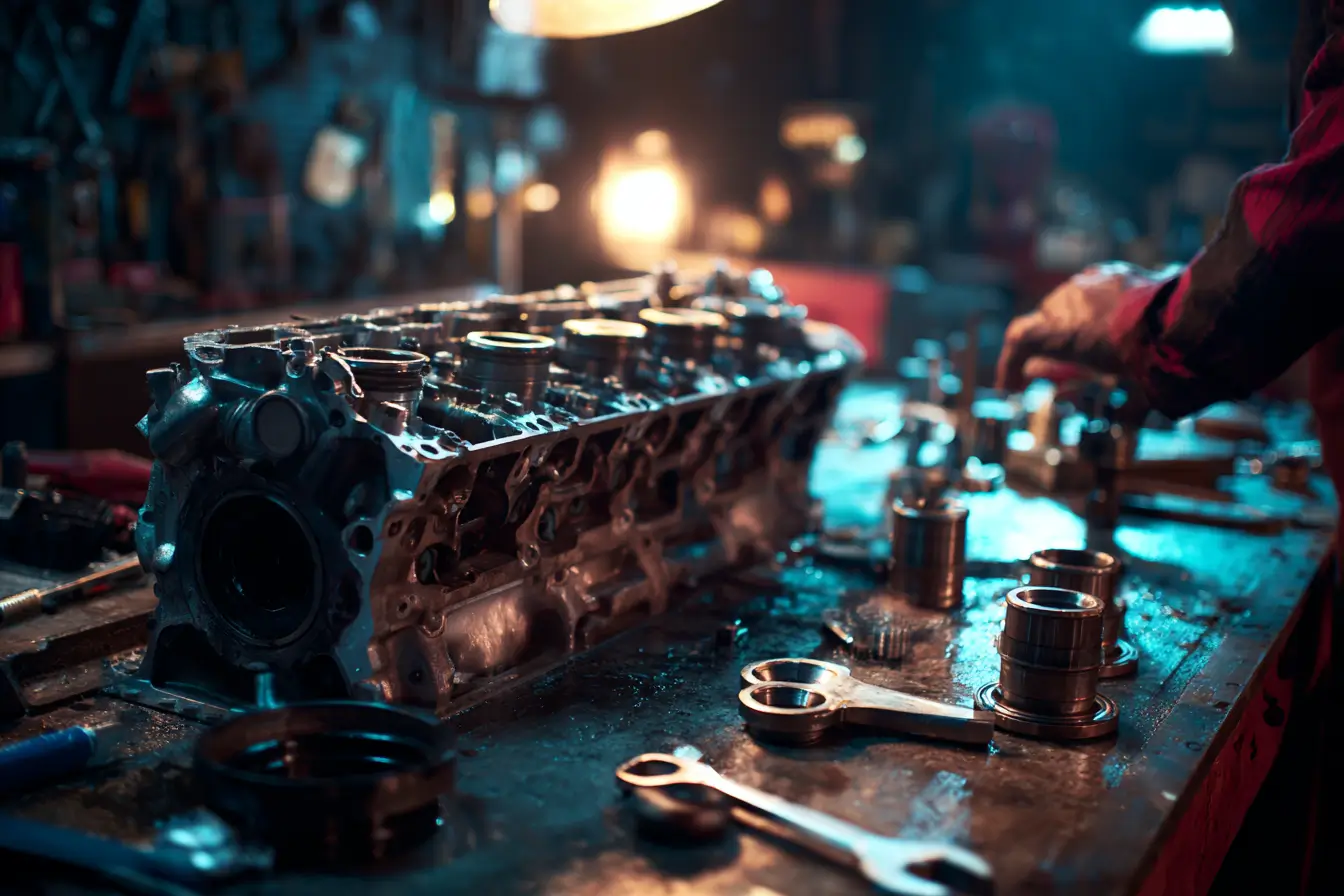 South African independent workshop technician servicing a small petrol engine similar to the Suzuki Baleno K14B