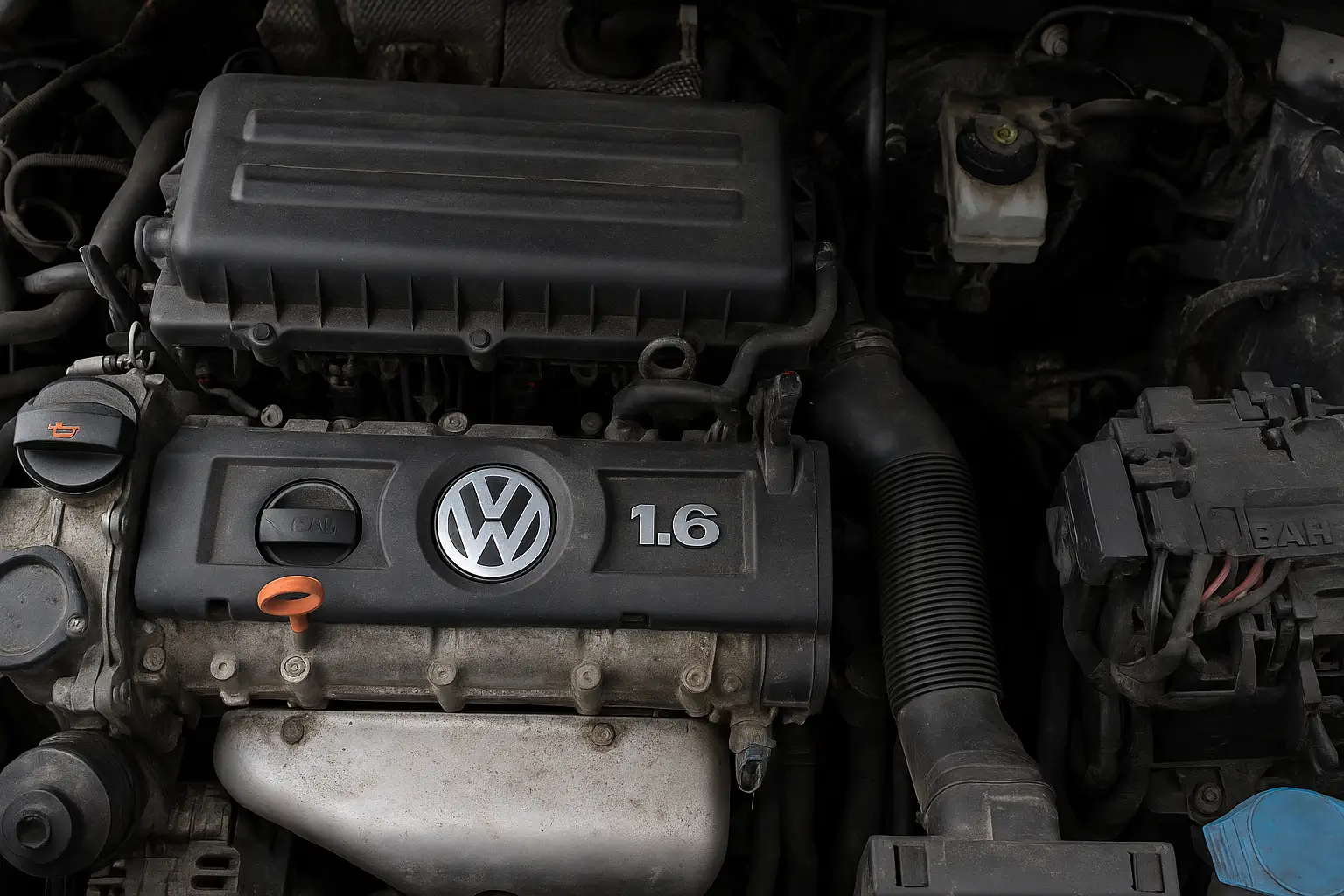 VW Polo on a workshop hoist — typical scene during a scheduled service in South Africa