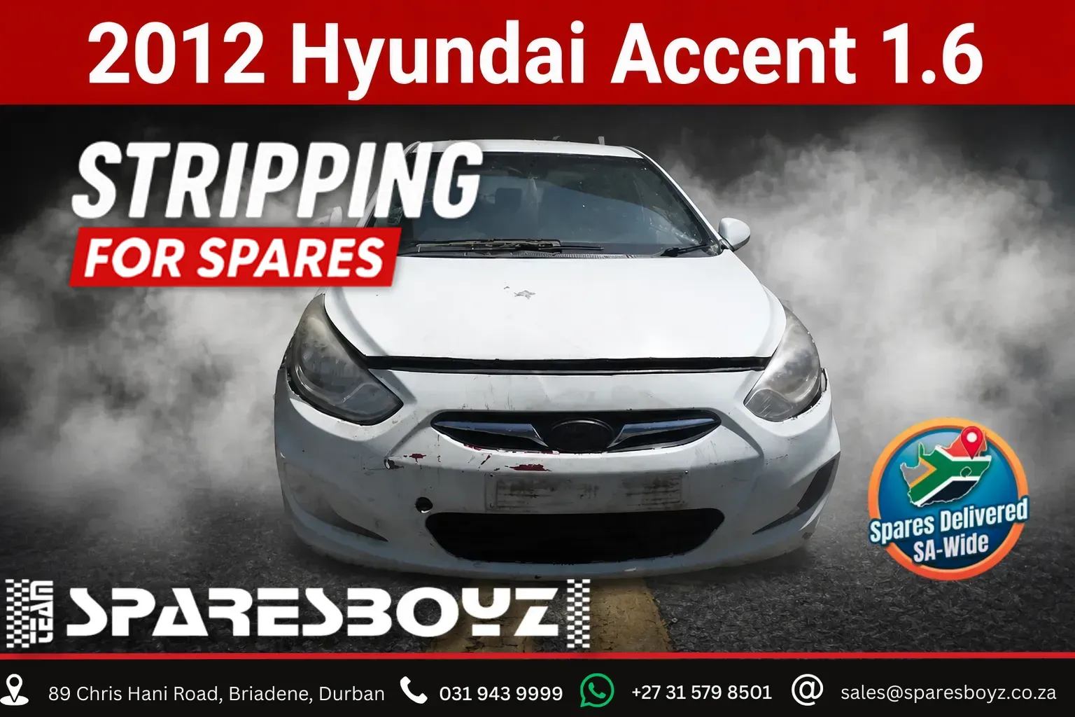 2012 Hyundai Accent manual (G4FC) Stripping For Spares