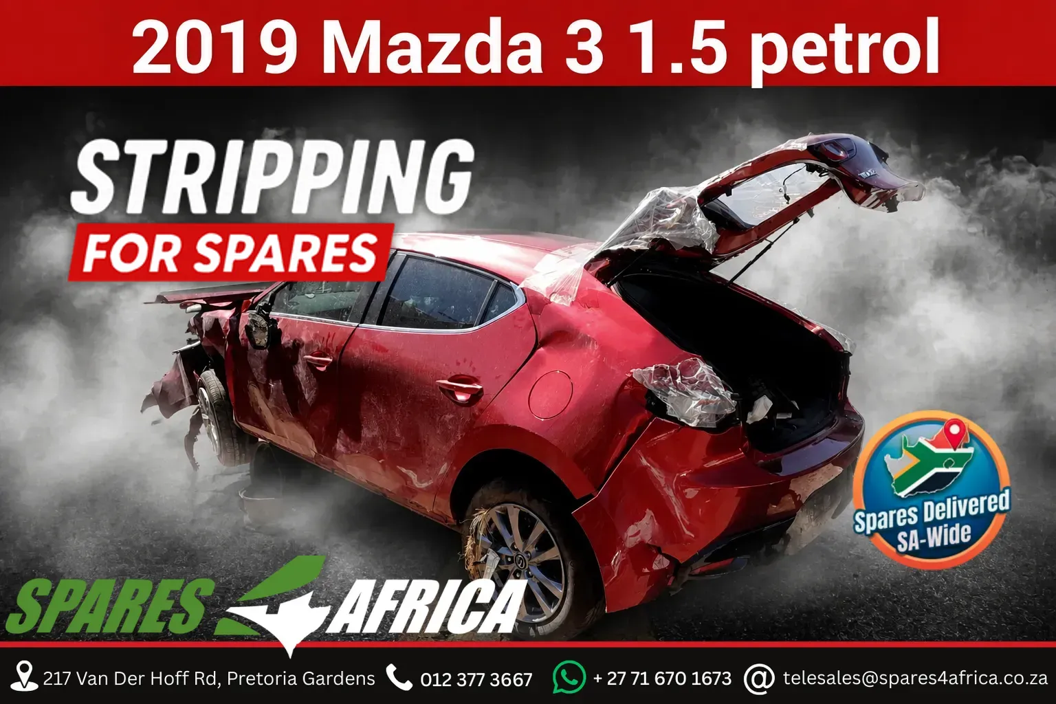 2019 Mazda 3 stripping for spares