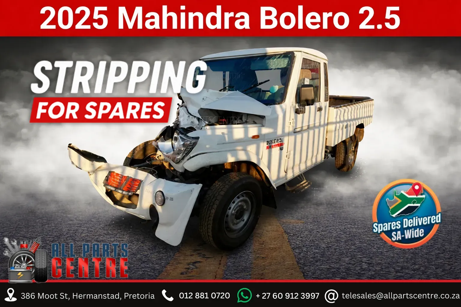 2025 Mahindra Bolero stripping for spares