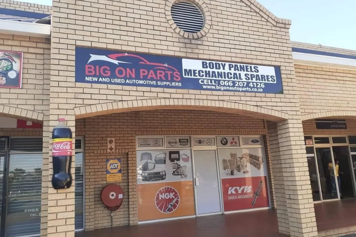 Big On Parts shopfront at River Place, Kya Sand, Randburg — body panels and mechanical spares for all makes