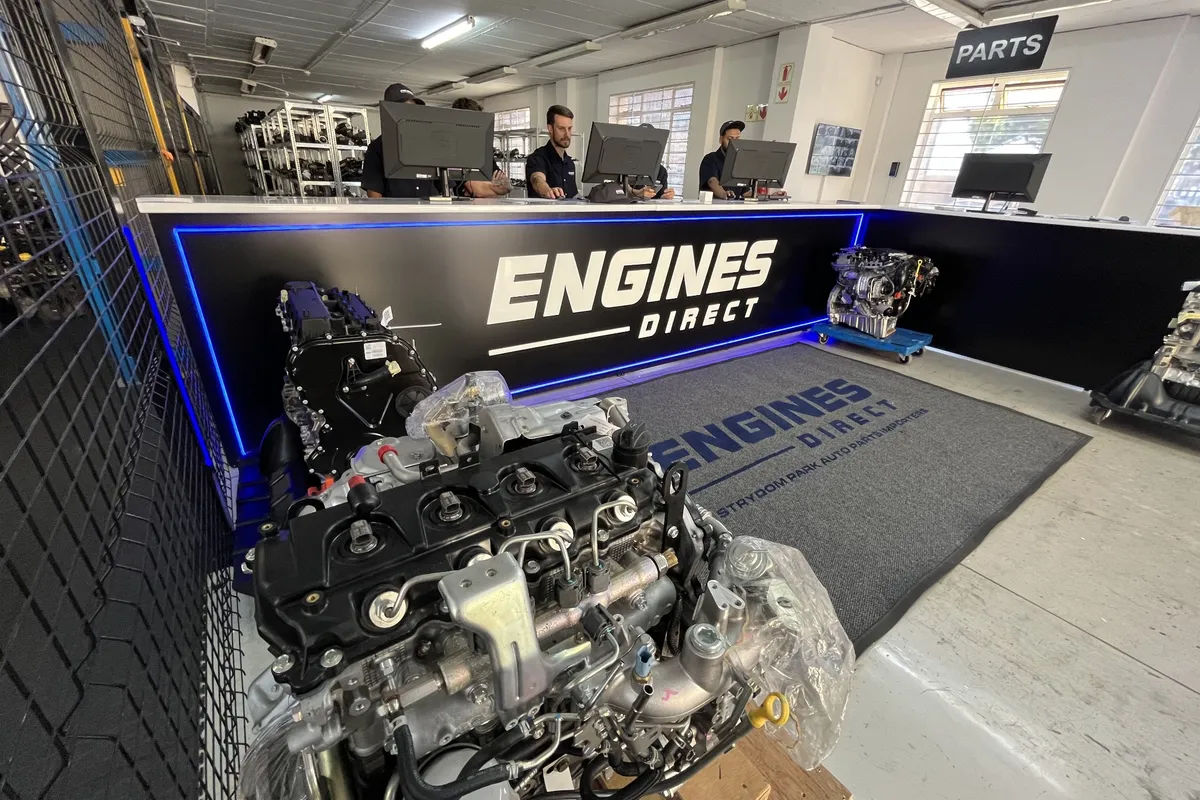 Imported used engine on display at Engines Direct Strydom Park